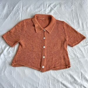 Bohme Short Sleeve Button Down Sweater